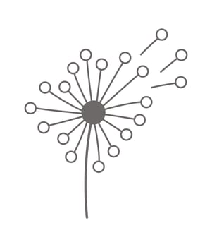 Dandelion fluffy flower flat icon Floral design Hand Drawn Icon vector