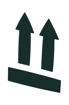Vertical arrows pointing upwards Packaging symbols vector