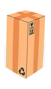 Cartoon cardboard box flat icon vector