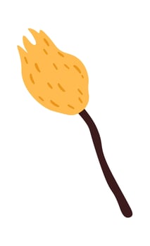 Hand drawn abstract doodle witch broomstick flat icon vector