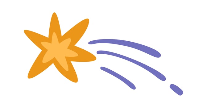 Hand drawn abstract doodle shooting star flat icon Illustration vector