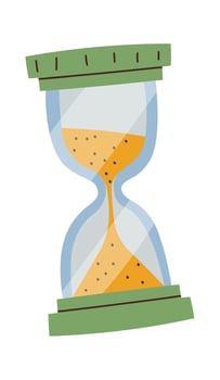 Old elegant sand table watch flat icon vector