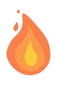 Hand drawn fire cartoon expression sign doodle flat icon Illustration vector