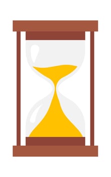 Old sand clock flat icon vector