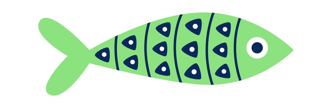 Cute hand drawn abstract fish with colorful ornament flat icon Flat Illustration vector