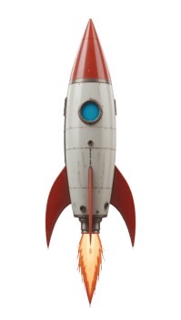 A rocket ship with a red and white paint job png
