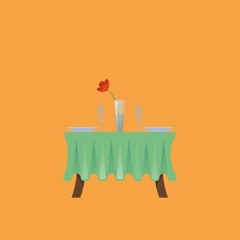dinner for two vector