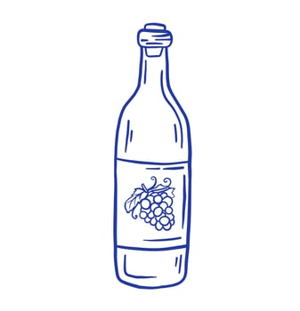 Hand draw doodle wine bottle illustration. vector