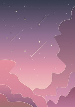 Abstract Trendy Celestial Wallpaper Background Landscape Design vector