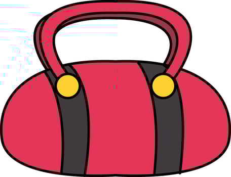 Gym duffel bag with black straps illustration vector