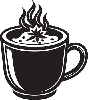 Winter Drink Mug Logo in Silhouette Style vector