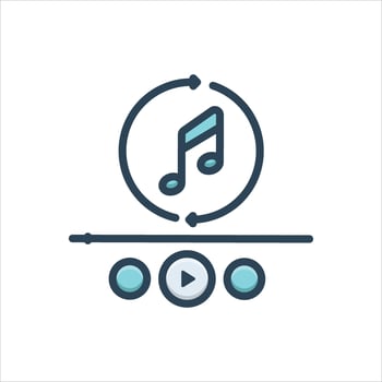 Color icon music-play vector