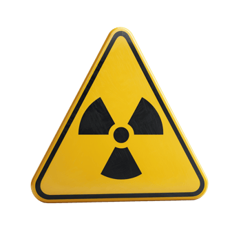 Radioactive Hazard Warning Sign. High-Risk Symbol of Radiation Danger, Safety Alert, and Nuclear Precaution Isolated on Transparent Background for Educational or Industrial Use png