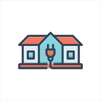 Color icon home-charging vector