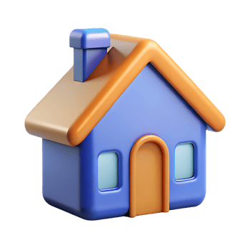Cute cartoon house minimal illustration on transparent background png