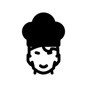 Monochrome Glyph of a Smiling Chef Wearing a Traditional Hat vector