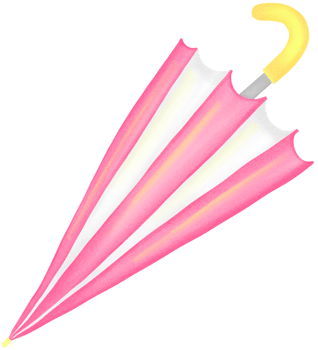 an umbrella with a pink and white striped umbrella png
