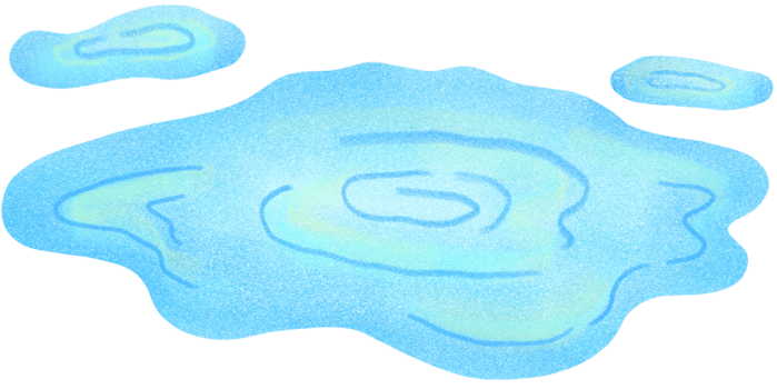 a blue watery object with a small island in the middle png