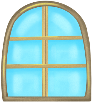 a wood window with a blue sky png