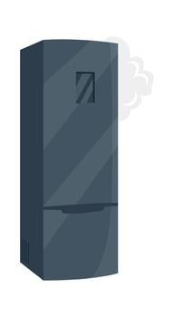 Broken fridge illustration Electronic device element vector