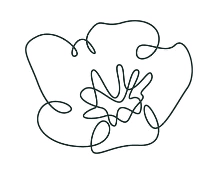 Flower of strawberry in line art Design element Illustration vector