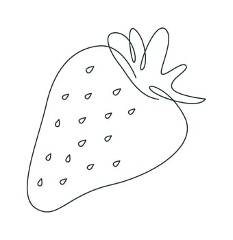 Organic tasty strawberries in line art Design element Flat Illustration Icon vector