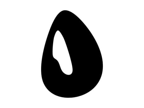 Black icon of brazil nut, isolated on white background, graphic illustration. concept of seed, nut, healthy food, icon, design element, snack, natural product, silhouette vector