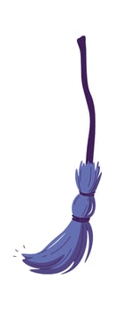 Broom flat icon Long-handled brush for sweeping vector