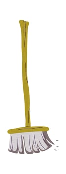 Plastic broom flat icon Long-handled brush for sweeping Illustration vector