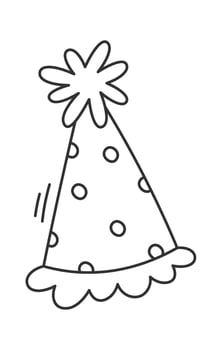 Birthday hat holiday design element in line art vector