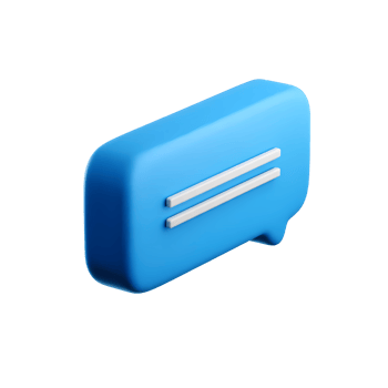 Blue 3D Speech Bubble with Lines on Transparent Background png