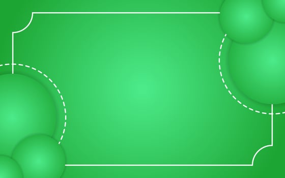 Green abstract frame adorned with soft spheres vector