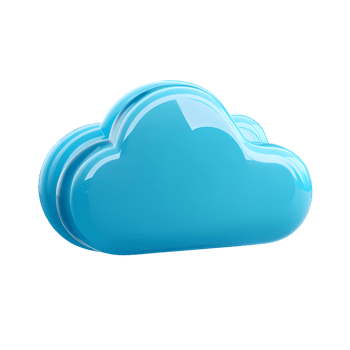 Glossy Blue Cloud Icon Illustration on Transparent Background png