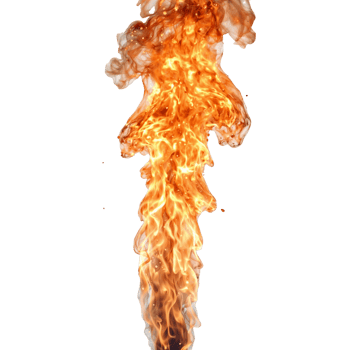 Dynamic fiery plume rising, igniting and blazing against a stark backdrop in vivid detail png