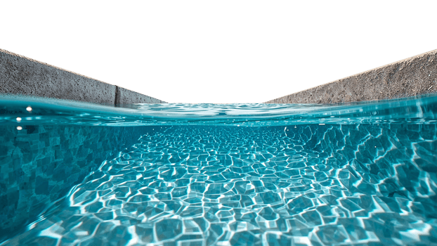 Captivating aqua pool with shimmering light reflections, offering a serene and inviting isolated png