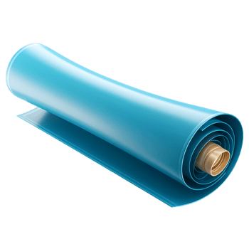 Rolled Blue Plastic Sheeting Material on Transparent Background png