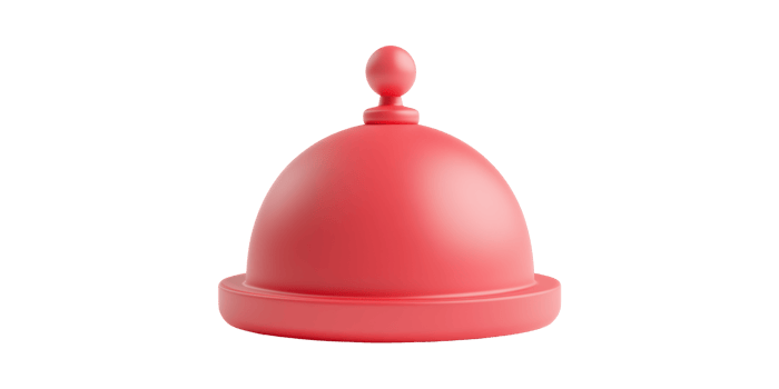 Red Cloche Food Cover. Elegant Dining And Culinary Presentation Isolated On Transparent Background png