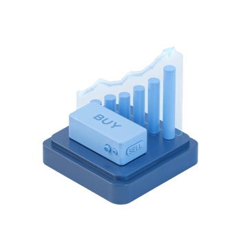 Stylized financial growth depiction with graphical elements illustrating market trends png