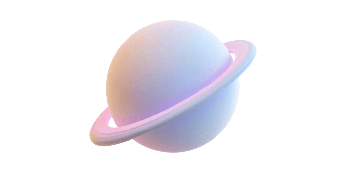 3D Illustration Of A Pastel-Colored Planet With Rings. Futuristic And Abstract Space Concept Isolated On Transparent Background png