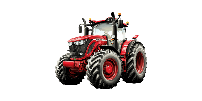 Red Agricultural Tractor Illustration. Modern Farming Equipment And Machinery Design Isolated On Transparent Background png
