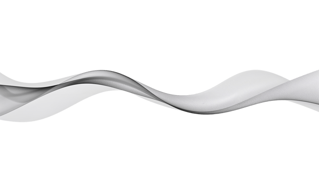 Elegant flowing abstract monochrome wave form isolated on clean transparent space png