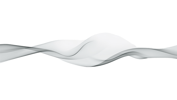 Elegant white wave formation against isolated expansive setting, smooth motion element, abstract png
