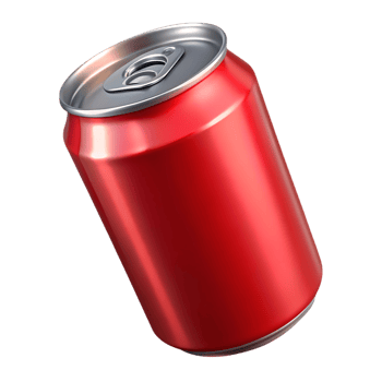 Red soda can isolated on transparent background png