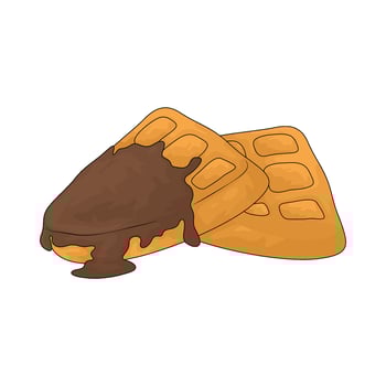 waffle with chocolate vector