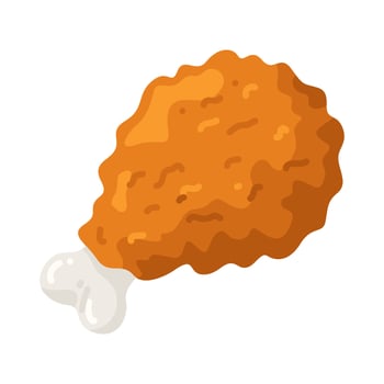 Illustration of a Crispy Fried Chicken Leg vector