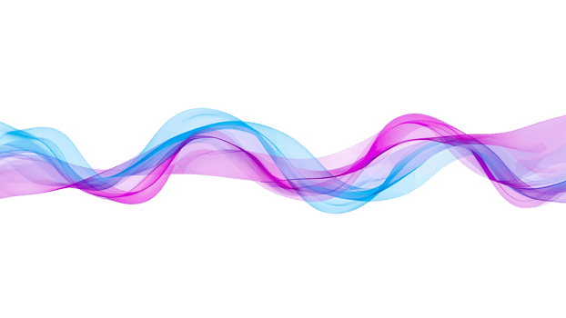 Elegant flowing ribbon with blended colors, forming an airy abstract wave illustration png