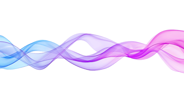 Abstract flowing gradient ribbons, a mesmerizing dance of color and motion across a transparent png