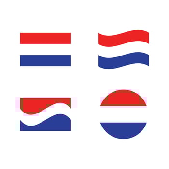 The four different types of the flag of netherlands vector