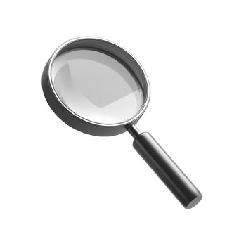 Silver Magnifying Glass Illustration on Transparent Background detailed png