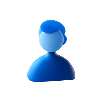 Blue 3D Person Icon on Transparent Background stylish png